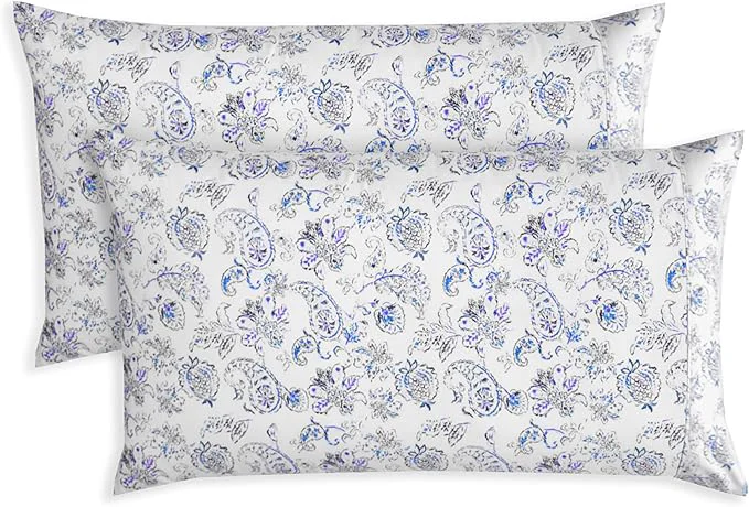 Contemporary Elegant Comfort Paisley Pattern Pillowcase 1500 Premium Hotel Quality Solid