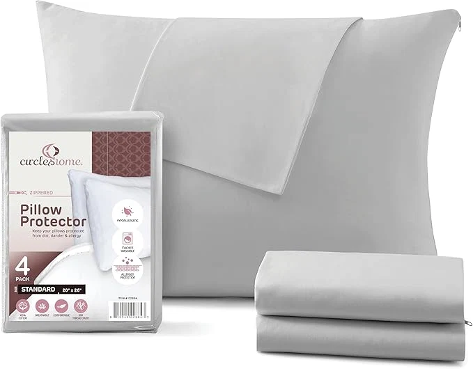 Fast CirclesHome Pillow Protectors 4 Pack Standard Zippered Official