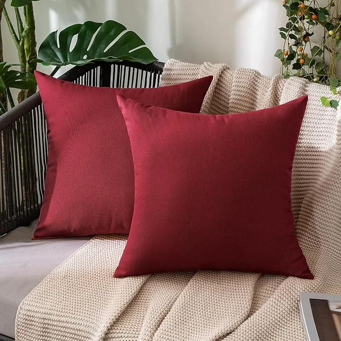 Selected MIULEE Pack of 2 Decorative Outdoor Solid Waterproof Throw Pillow Covers Faux Optimized