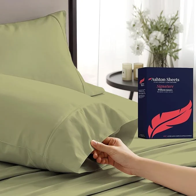 Clean Egyptian Cotton Pillow Cases King Size Set of 2 High-Quality