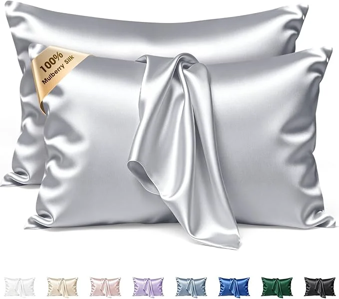 Modern Silk Pillow Cases 2 Pack King Size Mulberry Silk Pillowcase Set of 2 Comfortable