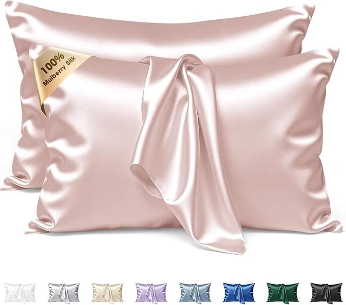 Prestigious Silk Pillow Cases 2 Pack Standard Size Mulberry Silk Pillowcase Set of 2 Expertly Made