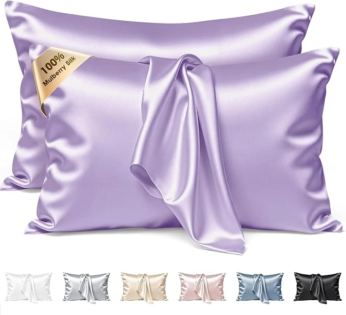 Next-Generation Silk Pillow Cases 2 Pack Queen Size Mulberry Silk Pillowcase Set of 2 Lightweight