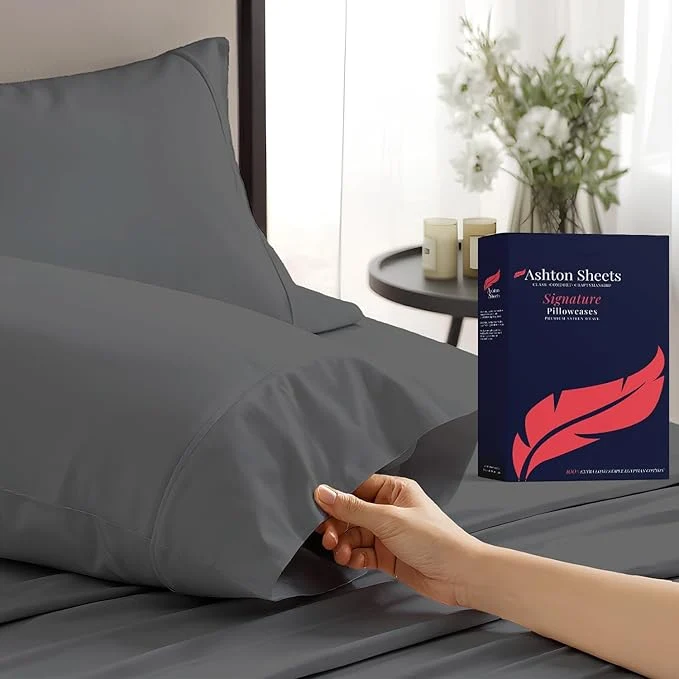 Traditional Egyptian Cotton Pillow Cases King Size Set of 2 Unique