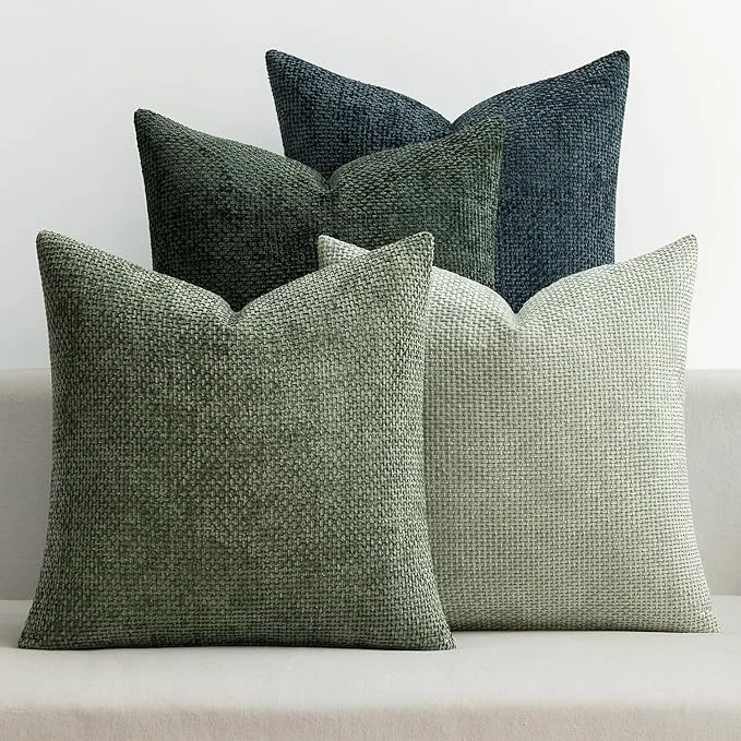 Innovative MIULEE Pack of 4 Couch Throw Pillow Covers 16x16 Inch Green Forest Soft High-Performance