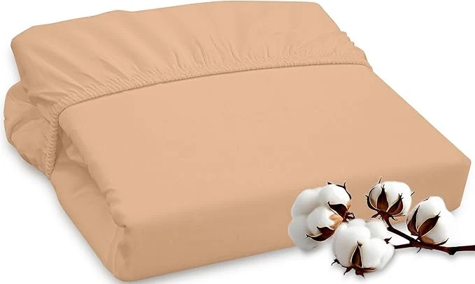 Verified ROYALE LINENS 300 Thread Count Long Staple Combed Cotton Fitted Sheet Pure