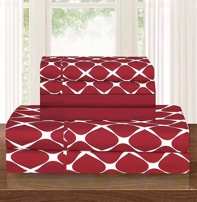 Selected Elegant Comfort Luxury Softest and Coziest 6-Piece Bed Sheet Set Wrinkle Effective
