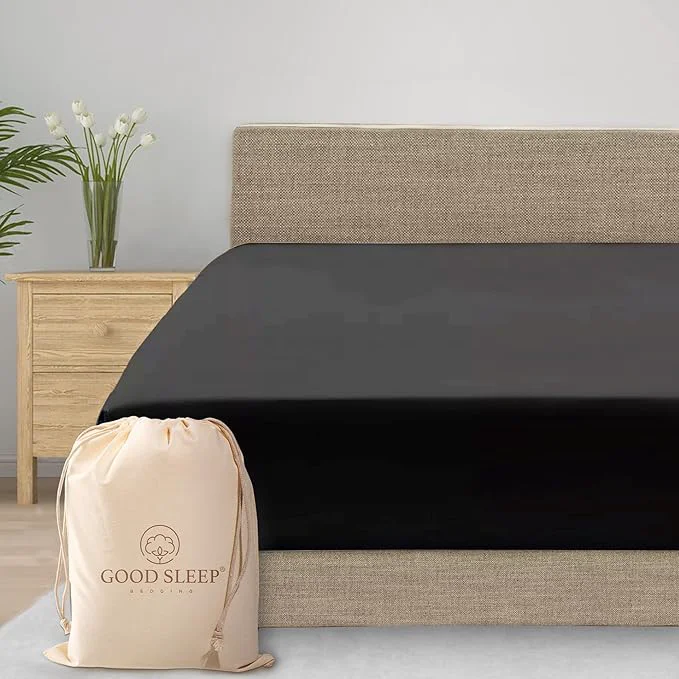 Modern 1000 Thread Count Dark Gray Queen Fitted Sheet Only Deep Pocket Egyptian Clean