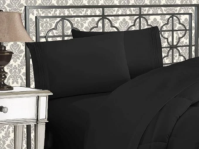 Detailed Elegant Comfort Luxurious 1500 Premium Hotel Quality Microfiber Three Line Excellent