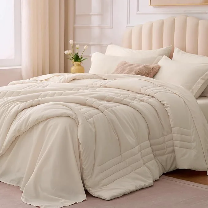 Certified Full Comforter Set Beige Environmentally Friendly