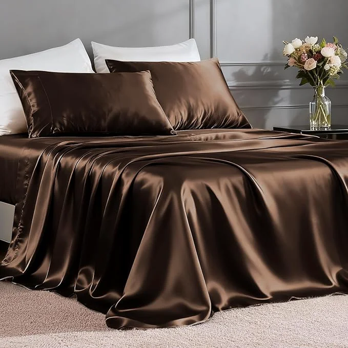Smart FreshCulture Satin Sheets Twin Size Bed Set Practical