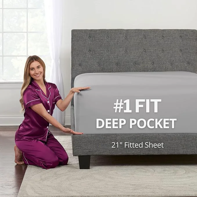 Artisan Queen Fitted Sheet Only Deep–Pocket – Extra Deep Pocket Queen Fitted Sheet – Reusable