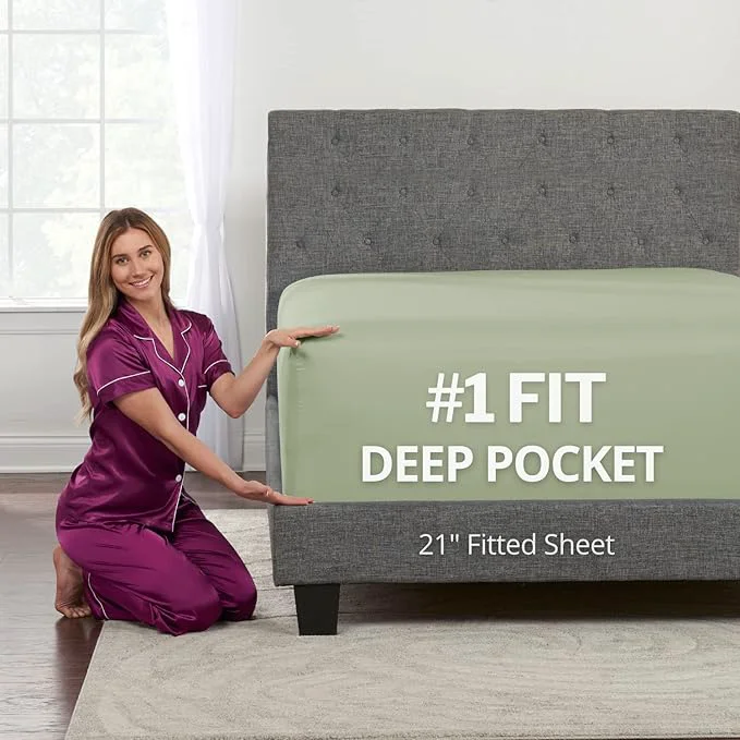 Effective XL Twin Sheets Deep Pockets Fitted – Twin XL Fitted Sheets Only – 21 Fitted Specialty