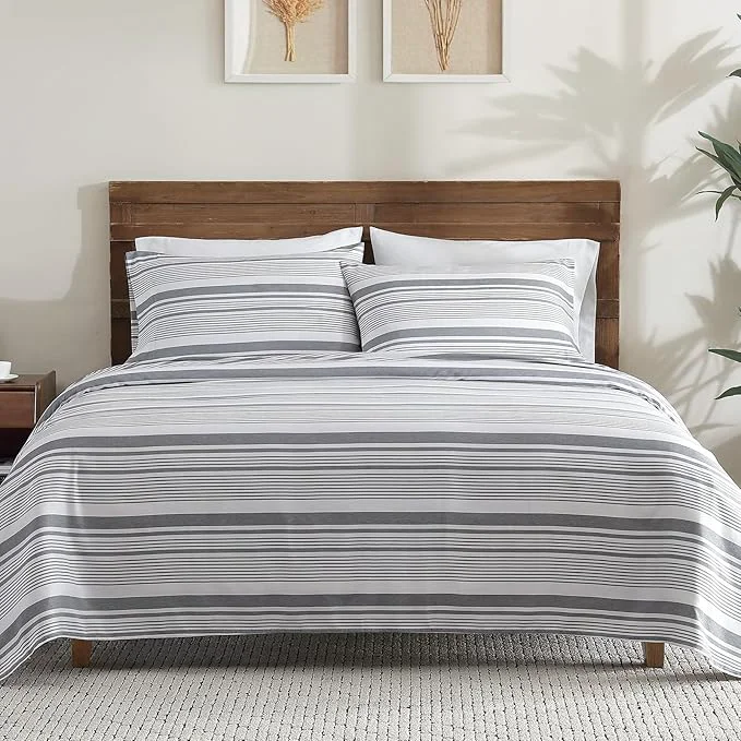 Traditional ClevaHome Classic Stripe Sheet Set Verified
