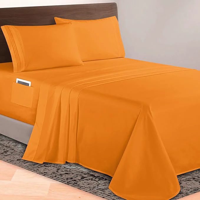 Authentic Elegant Comfort Luxurious 1500 Premium Hotel Quality Microfiber 4-Piece Sheet Easy-to-Use