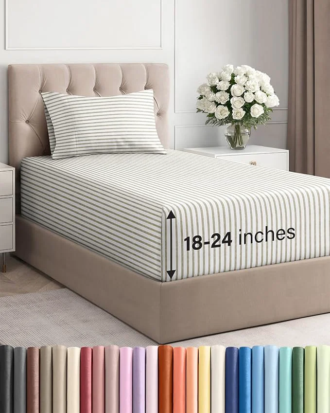 Lightweight Extra Deep Twin Sheet Set Authentic