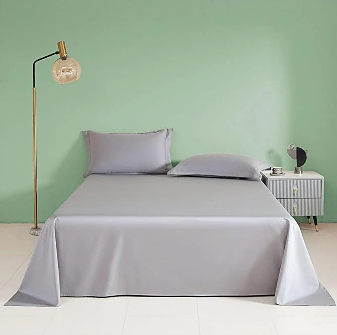 Casual Queen Size Flat Sheet Only Soft 300 Thread Count Cotton Sheets Cooling Traditional