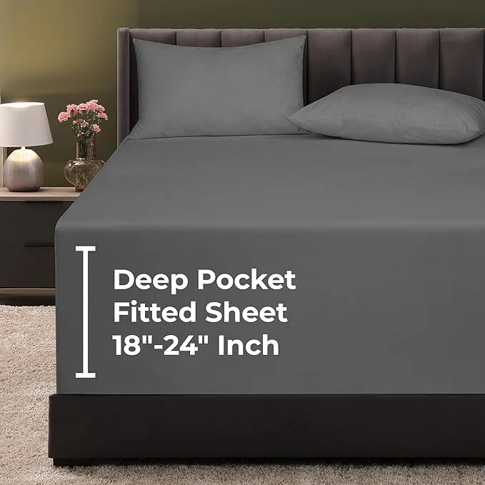Fashionable Royale Linens Extra Deep Pocket Queen Fitted Sheet Only Minimalist
