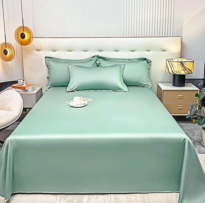 Minimalist Queen Size Flat Sheet Only Soft 300 Thread Count Cotton Sheets Cooling Elegant