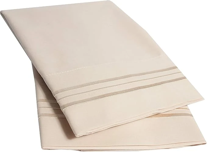 Minimalist 2 Pack Pillow Case Set 1800 Series Fine Brushed Microfiber Pillowcases Stylish