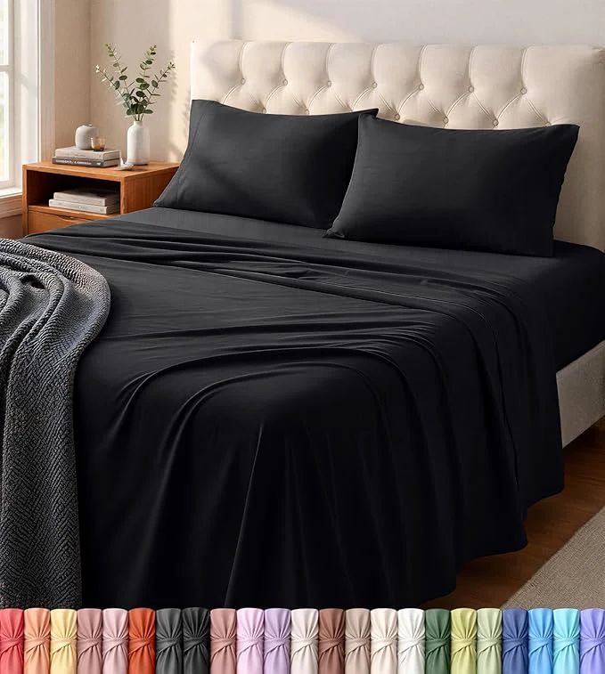 Dependable Utopia Jersey Knit 4-Piece Queen Sheet Set Cotton Sheets Soft Stretchy T-Shirt Classic