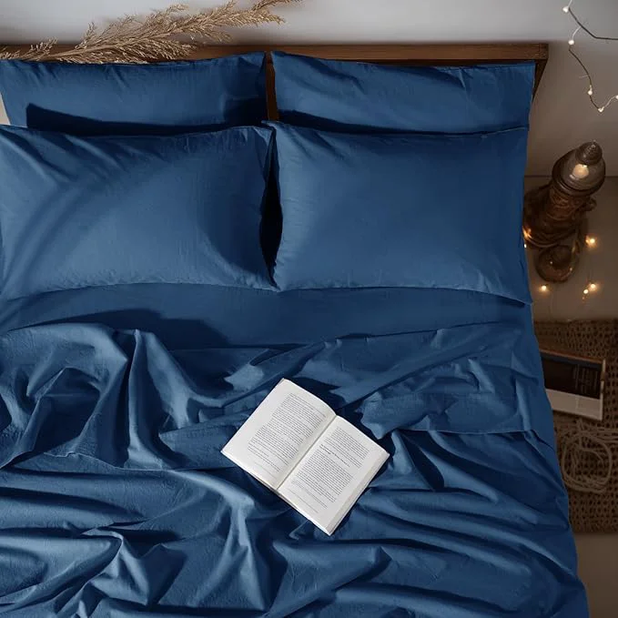 Minimalist LBRO2M Pure Linen Sheet Set Deep Pocket Up to 16 Bed Sheets Sets Original Design