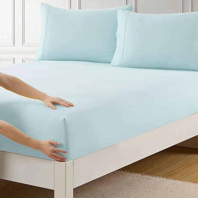 Advanced Twin Fitted Sheet Only with Full Elastic Built in Corner Sheet Straps to Environmentally Friendly