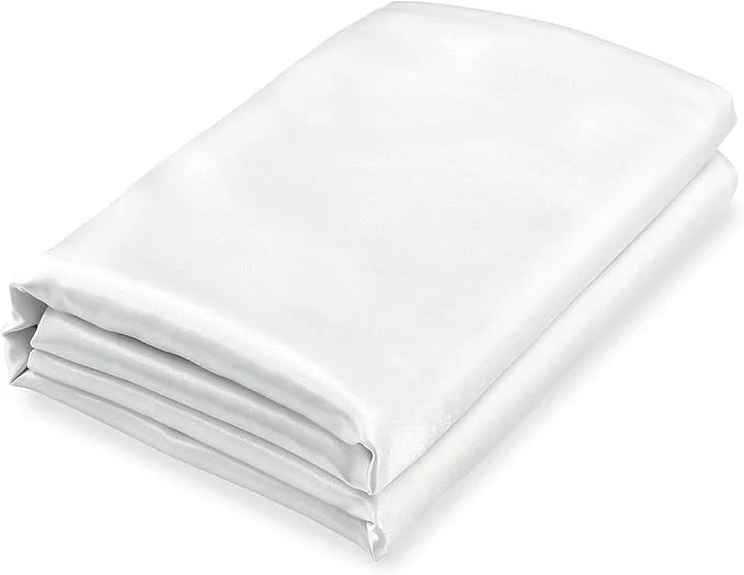 Fine Homiest White Satin King Size Luxury Flat Sheet Certified