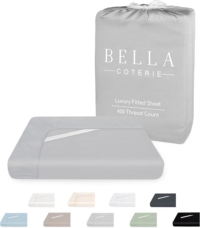 Lightweight Bella Coterie King Size Fitted Sheet Only Luxury Bamboo Viscose Durable
