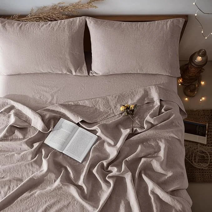 Eco-Friendly LBRO2M Pure Linen Sheet Set Deep Pocket Up to 16 Bed Sheets Sets Artisan