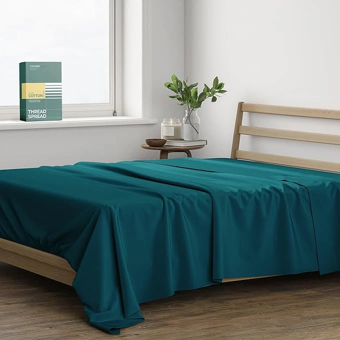 Optimized THREAD SPREAD Organic Cotton Percale Flat Sheet Twin Size Innovative