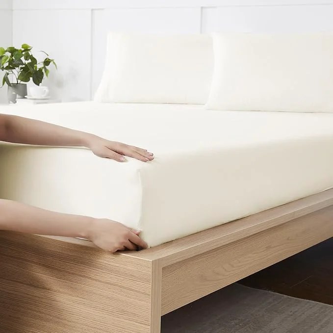 Soft Queen Fitted Sheet Only with Full Elastic Built in Corner Sheet Straps to Comfortable
