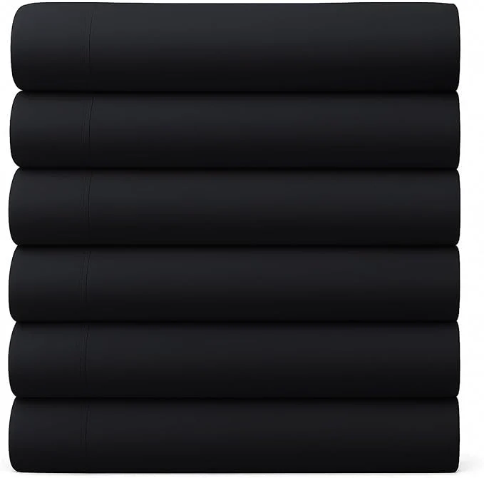 Secure GOLD TEXTILES Queen Flat Sheet 12 Pack – Brushed Microfiber Top Sheets Refined