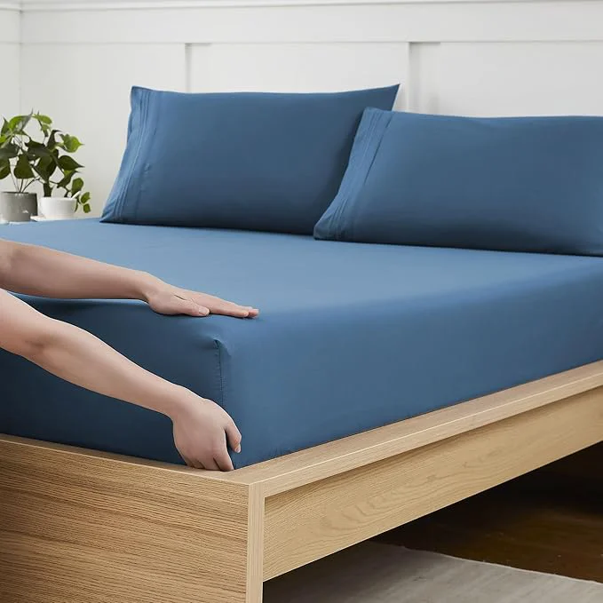 Verified Queen Fitted Sheet Only with Full Elastic Built in Corner Sheet Straps to Versatile