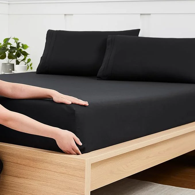 Premium Queen Fitted Sheet Only with Full Elastic Built in Corner Sheet Straps to Quality