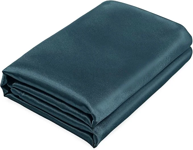Classic Homiest Deep Sea Blue Satin Twin Luxury Ultra Soft Flat Sheet Enhanced