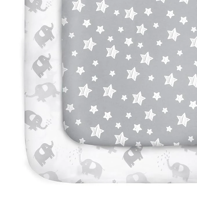 Trusted Pack and Play Sheets 2 Pack Mini Crib Sheets Stretchy Playard Fitted Sheet Minimalist