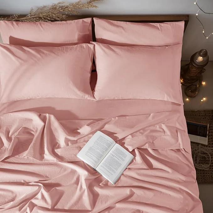 Stylish LBRO2M Pure Linen Sheet Set Deep Pocket Up to 16 Bed Sheets Sets Sophisticated