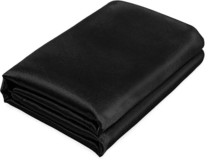 Classic Homiest Black Satin King Flat Sheet Silky Bedding Top Sheet Relaxed