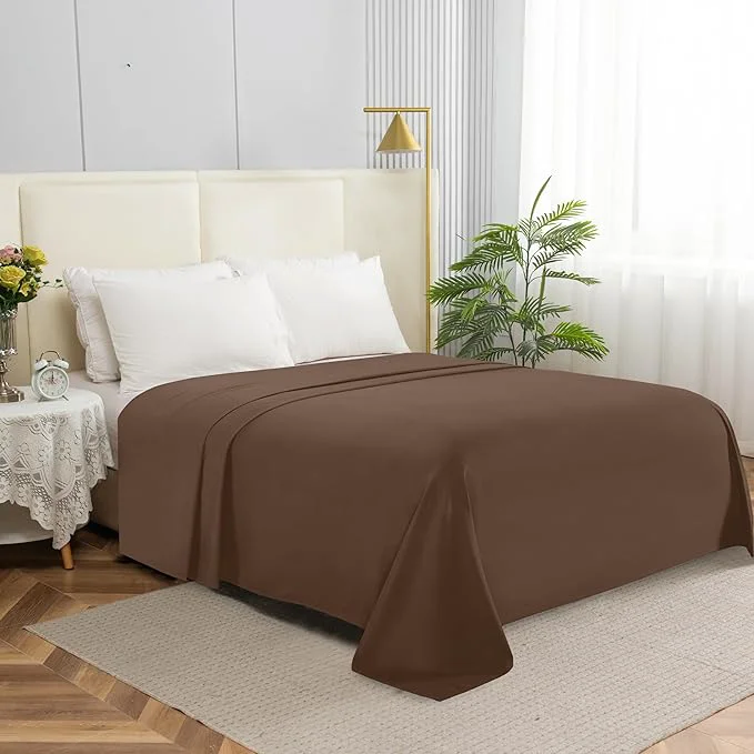 Pure Elegant Comfort Premium Hotel Quality 1-Piece Flat Sheet Luxury Softest 1500 Flexible