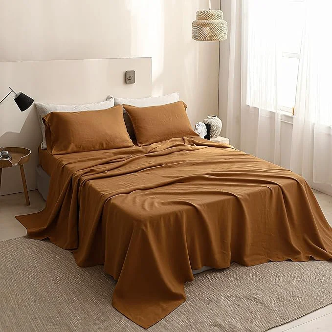 Elegant Simple Opulence French Linen Flat Sheet Natural Flax Bedding Sheet Exceptional