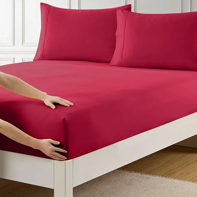 Convenient Twin Fitted Sheet Only with Full Elastic Built in Corner Sheet Straps to Relaxed