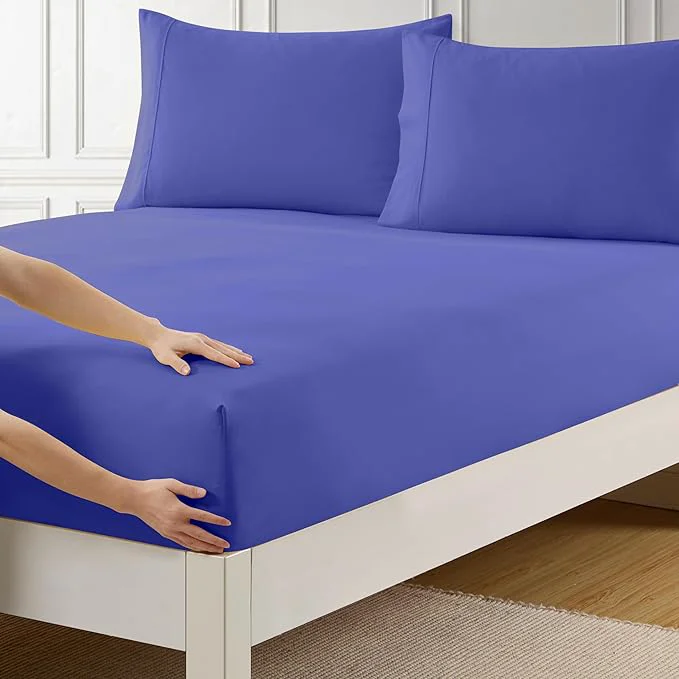 Quality Twin Fitted Sheet Only with Full Elastic Built in Corner Sheet Straps to Practical
