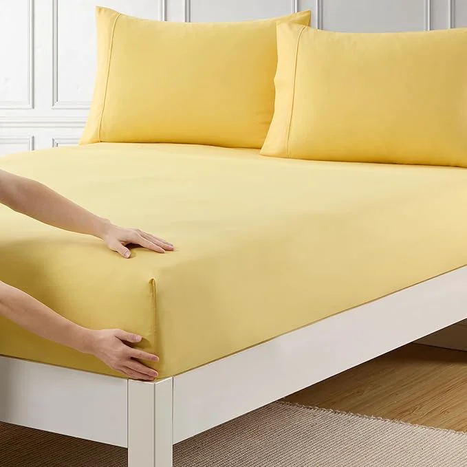 Professional Queen Fitted Sheet Only with Full Elastic Built in Corner Sheet Straps to Advanced