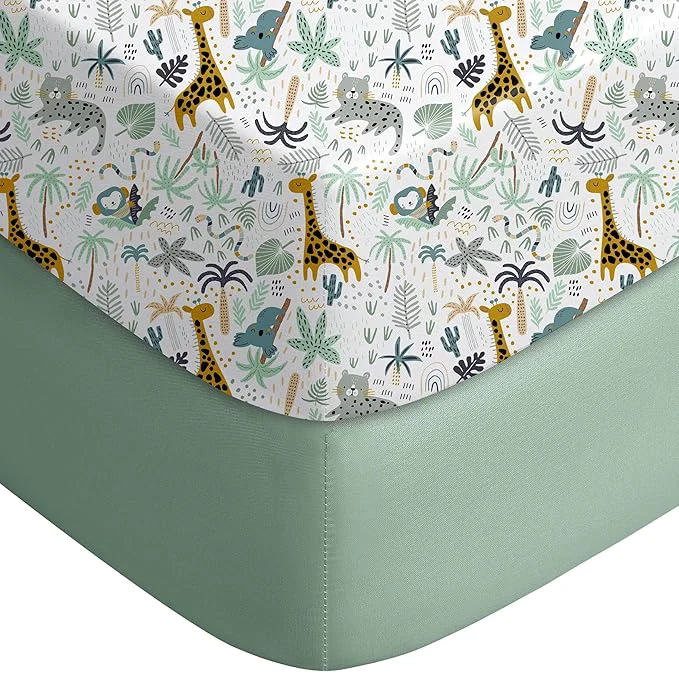Selected Yoofoss Baby Crib Sheets for Boys Girls Fitted Crib Sheet 2 Pack for Standard Lightweight
