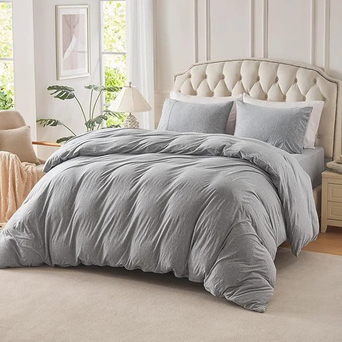 Original Design PURE ERA Jersey Knit Duvet Cover Set T-Shirt Cotton Super Soft Comfy 2pc Comfortable