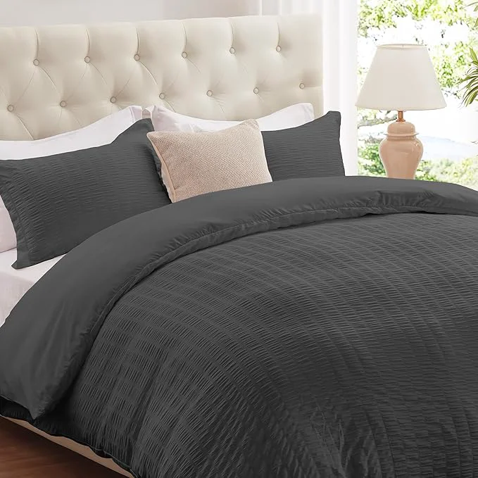Excellent Cozyide Dark Grey Duvet Cover Queen Size 3 Pieces Bedding Duvet Covers Reliable