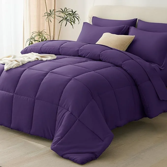 Reusable CozyLux Queen Comforter Set Purple Official