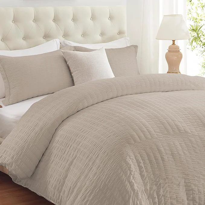Classic Cozyide Linen Duvet Cover Full Size 3 Pieces Bedding Duvet Covers Soft Fine