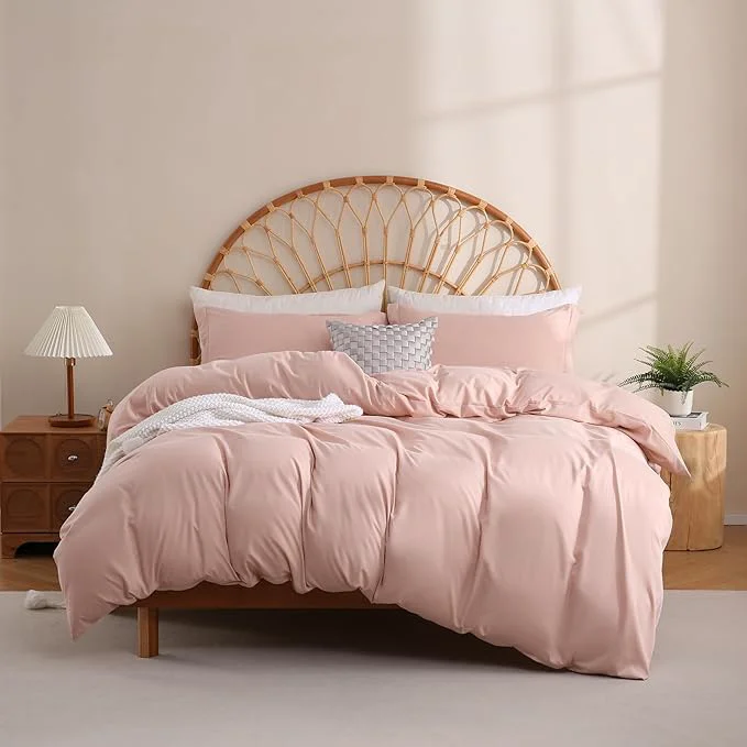 Specialty JSD Dusty Pink Duvet Cover Set Full Size 3 Piece Duvet Cover Innovative